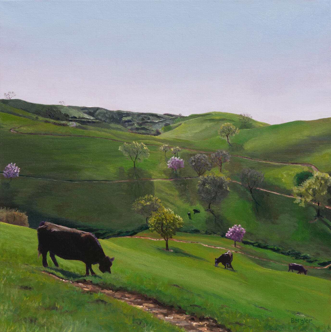 Cow Town Vacaville,CA 24x24 oil $1800