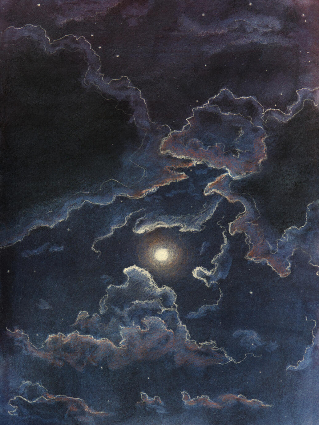 Late Night 9x12 gouache with charcoal $200