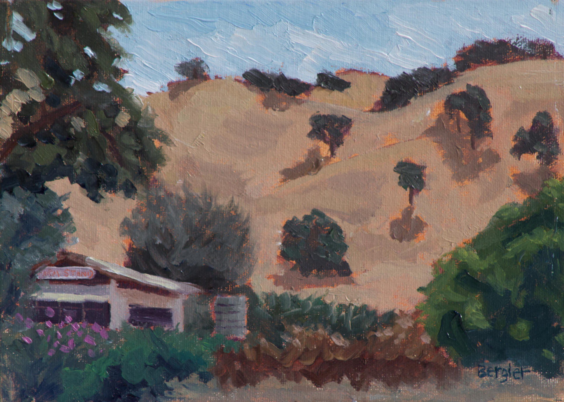 Soul Food Farm Vacaville,CA 5x7 oil $180