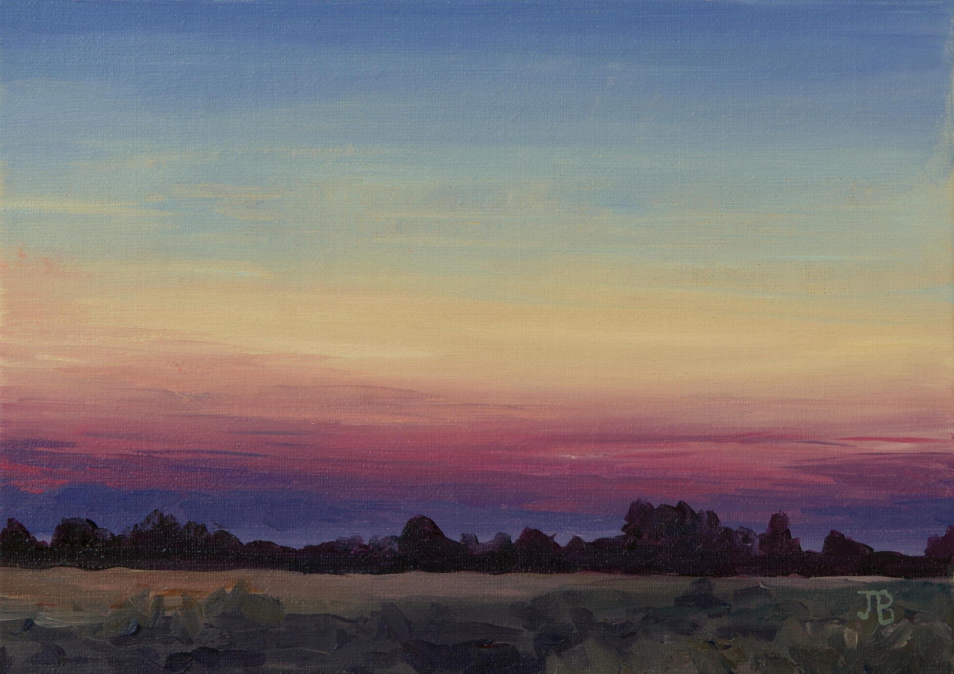 Summer Sunset Vacaville,CA 5x7 oil $180