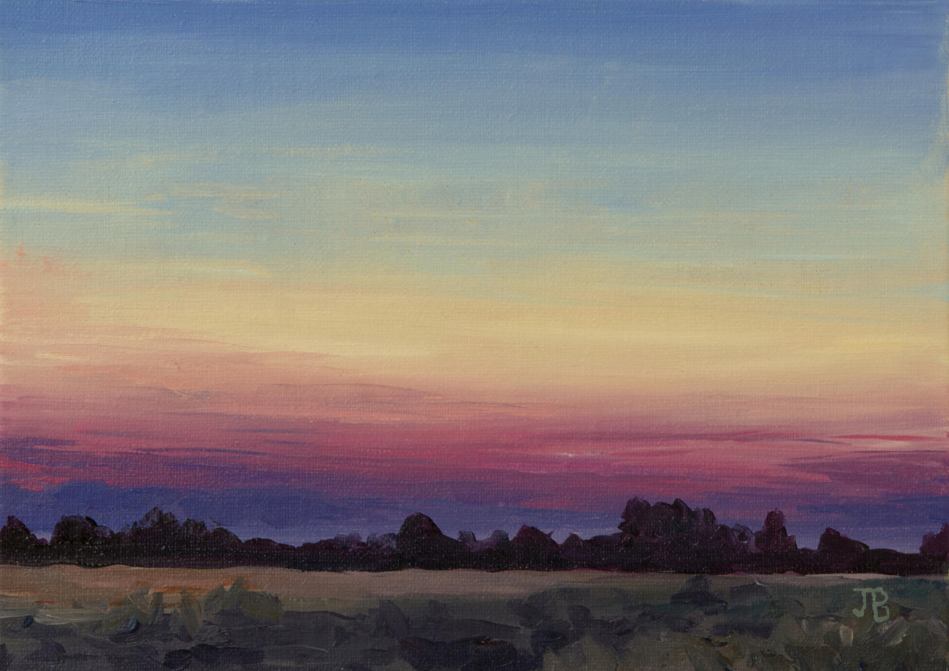 Summer Sunset Vacaville,CA 5x7 oil $180